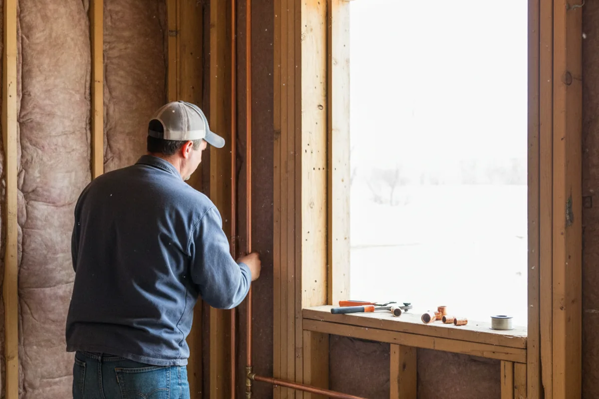 Licensed plumber running new copper supply lines in a Marathon home